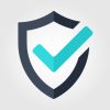 Tick mark approved icon. Shield vector on white background
